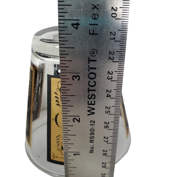 8 Vintage Dominion MCM Gold Black Low Ball Whiskey Glasses Rocks Barware - Picture 9 of 10